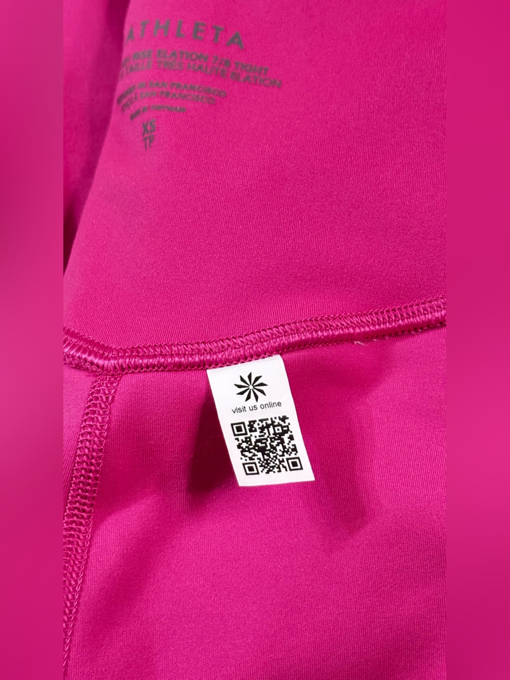 Athleta Electric Fuchsia High-Rise Leggings Sz XS - Picture 4 of 5